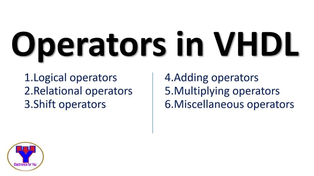 operators in vhdl, vhdl operators